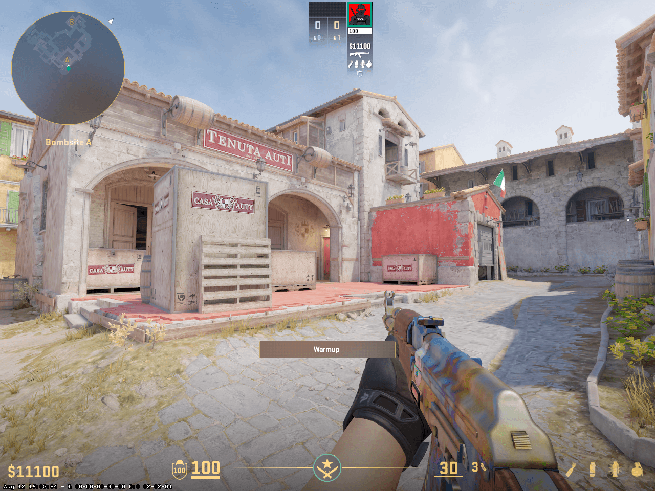Custom CS2 viewmodel after applying commands at the same Inferno position